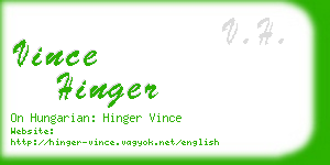 vince hinger business card